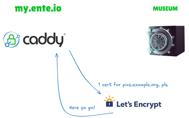 Caddy provisions a certificate using Let's Encrypt