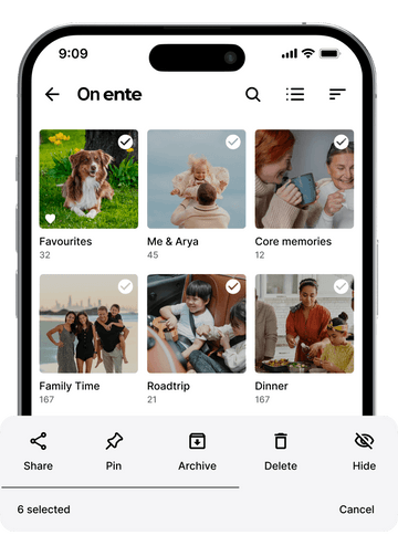 Bulk actions for albums on Ente Photos